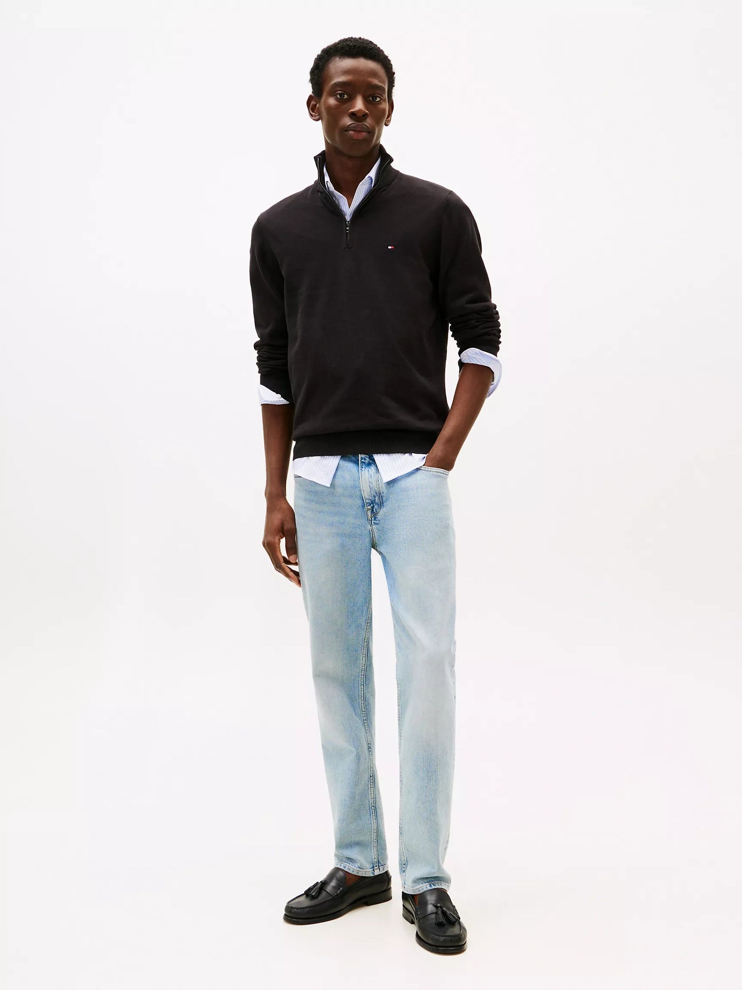 Buzo Tommy Hilfiger Medio Cierre – Negro 100% Original