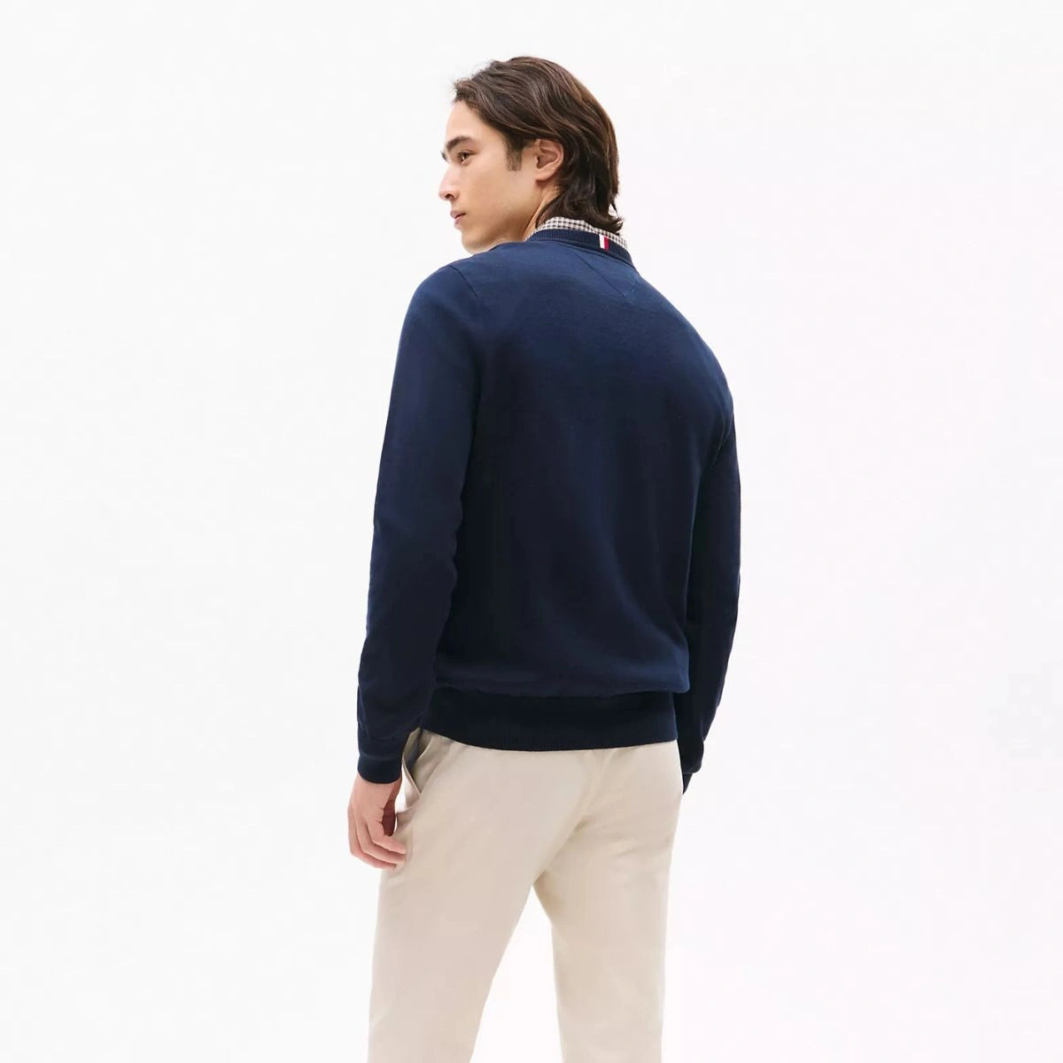 Buso Suéter Cuello V Hombre Tommy Hilfiger 100 Algodón Elegancia Y Confort