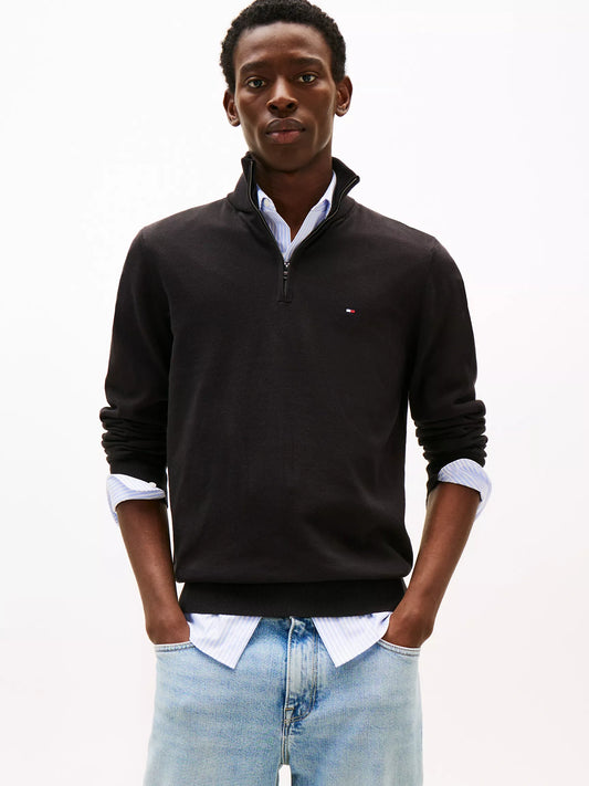 Buzo Tommy Hilfiger Medio Cierre – Negro 100% Original