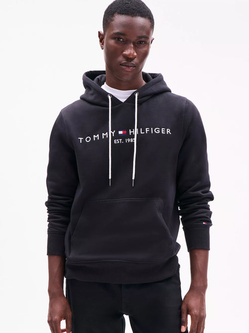 Hoodie Tommy Hilfiger Negro Bordado – Original 100%