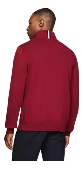 Suéter Tommy Hilfiger Original Media Cremallera – Vino Tinto 100% ORIGINAL